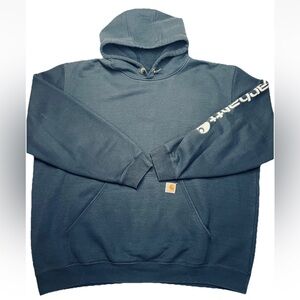 Carhartt Hoodie K288 Navy Blue Original Fit Graphic Pullover Size 2XL